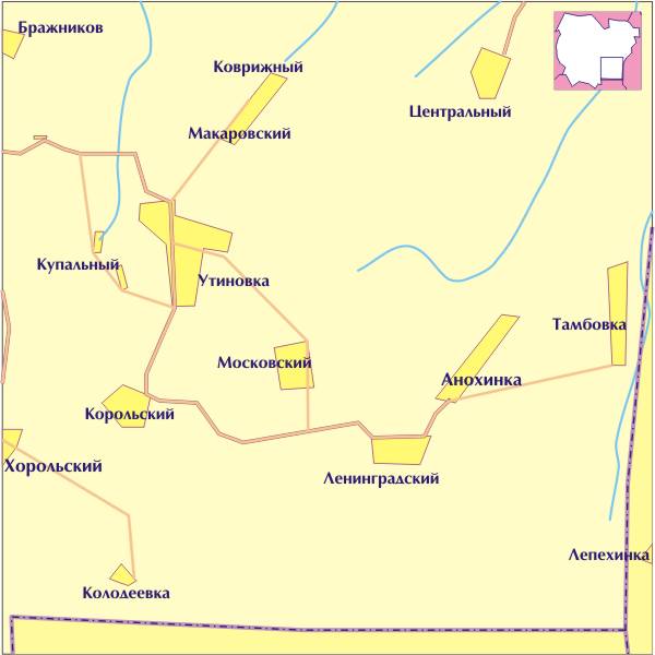 Карта ольховатского района воронежской области с водоемами